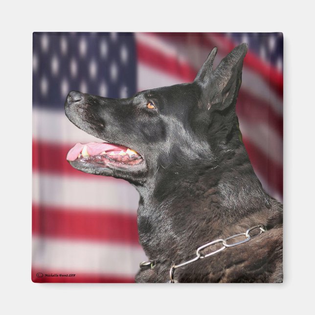 Patriotische Polizei K9 Dog Magnet (Vorne)