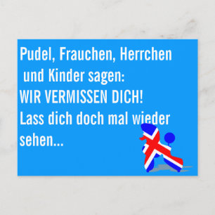 Patriotische Poodles Postkarte