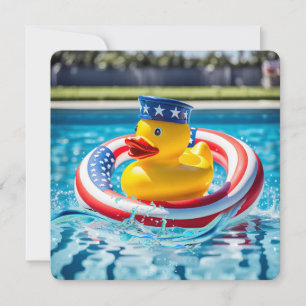 Patriotische Poolparty  Einladung