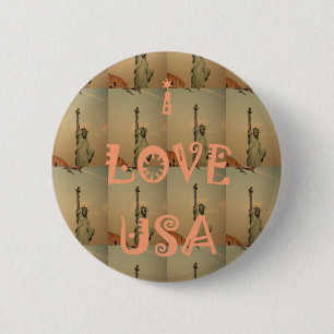 Patriotische Pop-Art: "Ich liebe USA" Grafikdesign Button