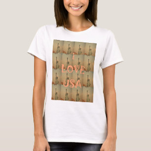 Patriotische Pop-Art: "Ich liebe USA" Grafikdesign T-Shirt
