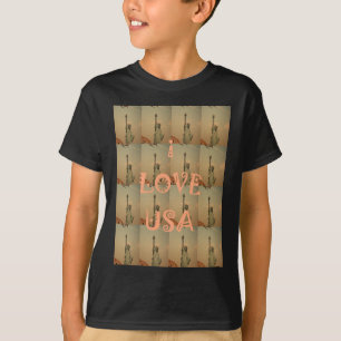 Patriotische Pop-Art: "Ich liebe USA" Grafikdesign T-Shirt