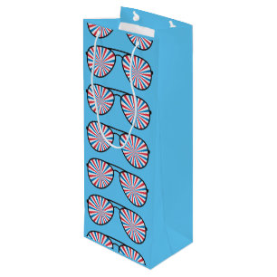 Patriotische PopArt Swirl Sonnenbrille Geschenktüte Für Weinflaschen