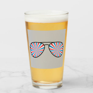 Patriotische PopArt Swirl Sonnenbrille Glas