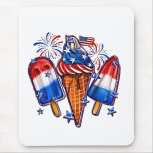 Patriotische Popsicles Ice Cream 4. Juli Mousepad