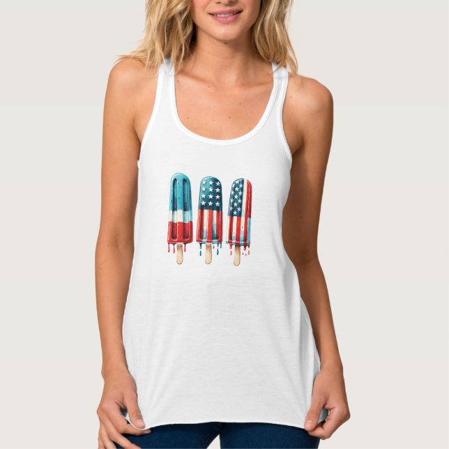 Patriotische Popsicles Tank Top (Vorderseite)