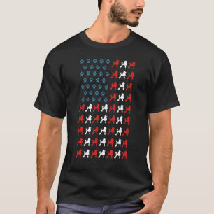 Patriotische Pudel Flagge Hund Pudel Hundebesitz T-Shirt