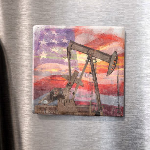 Patriotische Pumpjack-Zeichnung in Pastell bei Son Magnet