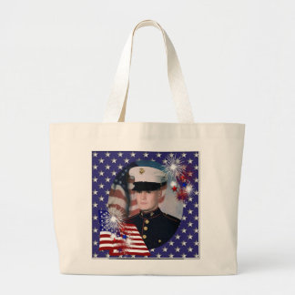 Patriotische Rahmen-Tasche KRW - Marine-Blau Jumbo Stoffbeutel