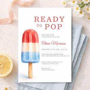 Patriotische Ready To Pop Popsicle-Baby-Party Einladung