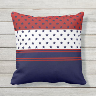 Patriotische Red White & Blue mit Sternendesign Kissen