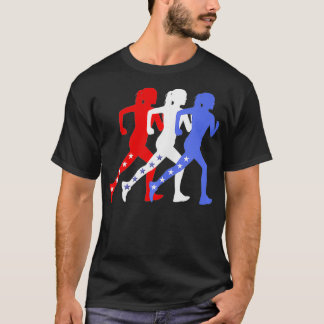 Patriotische Red White Blue Stars laufen Frauen in T-Shirt
