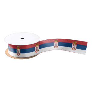 Patriotische Ribbon mit der Flagge Serbiens Satinband