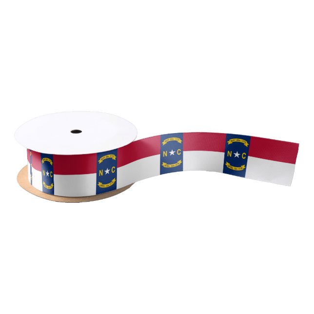 Patriotische Ribbon mit Flag North Carolina, USA Satinband (Spule)