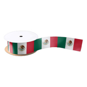 Patriotische Ribbon mit Flagge Mexikos Satinband