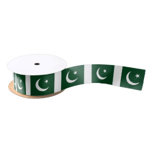 Patriotische Ribbon mit Flagge Pakistans Satinband