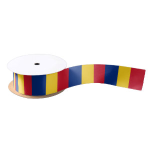 Patriotische Ribbon mit Flagge Rumäniens Satinband
