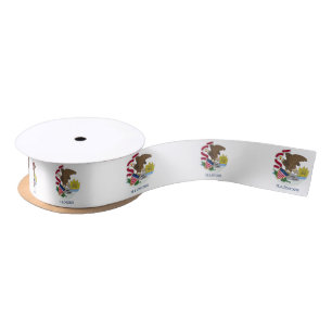 Patriotische Ribbon mit Flagge von Illinois, USA Satinband