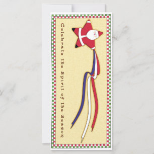 Patriotische Ribbon Santa Card Karte