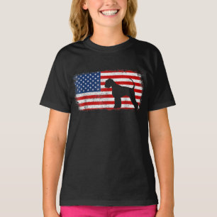 Patriotische Riesen-Schnauzer-Amerikanische Flagge T-Shirt