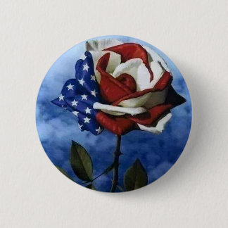 Patriotische Rose Button