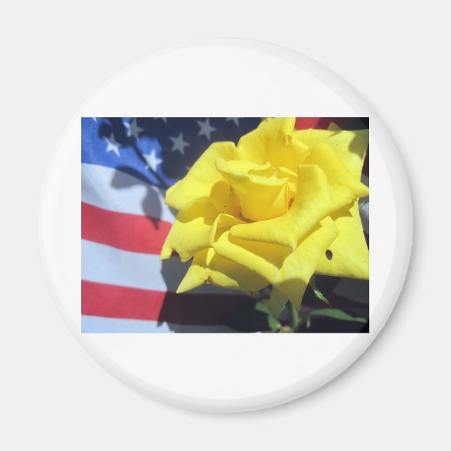 Patriotische Rose Magnet (Vorne)