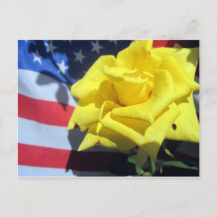 Patriotische Rose Postkarte