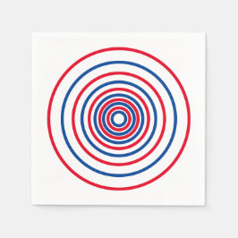 Patriotische Rot-Blau-Kreise Streifen Urlaub Serviette