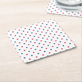 Patriotische Rot-Blau-Polka-Punktmuster - Urlaub Rechteckiger Pappuntersetzer