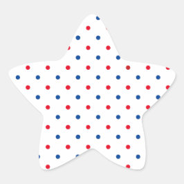 Patriotische Rot-Blau-Polka-Punktmuster - Urlaub Stern-Aufkleber