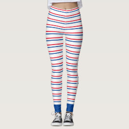 Patriotische Rot-Blau-Streifen Leggings
