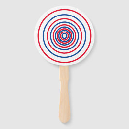 Patriotische rot-blaue Kreise geometrische Feierta Fächer