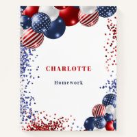 Patriotische rot-blaue schwarze Ballons Name