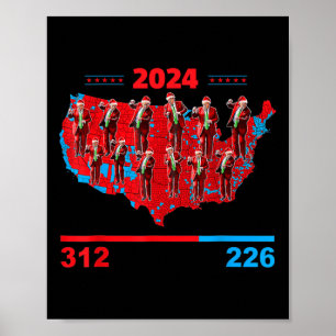 Patriotische Rot-und Blue-Map Landkreis Wahlkarte  Poster