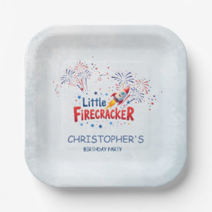 Patriotische Rot-Weiß-Blau-Geburtstagsfeier Pappteller