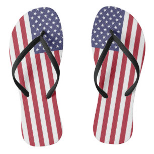 Patriotische Rot-Weiß-Blau-Sterne-und-Streifen-Fla Flip Flops