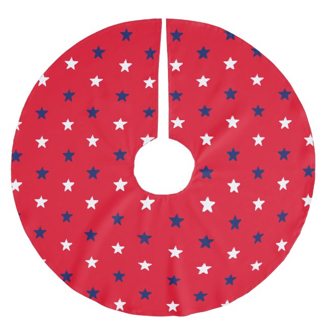 Patriotische Rot-Weiß-Marinesoldaten Polyester Weihnachtsbaumdecke (Vorderseite)