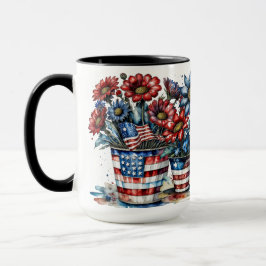 PATRIOTISCHE, ROT WEISSE, BLAUE AMERIKANISCHE BLUM TASSE