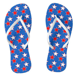 Patriotische rot-weiße Stern Flip Flops