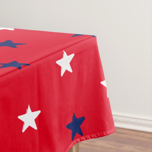 Patriotische rote blaue Marinesterne Muster modern Tischdecke (Beispiel)