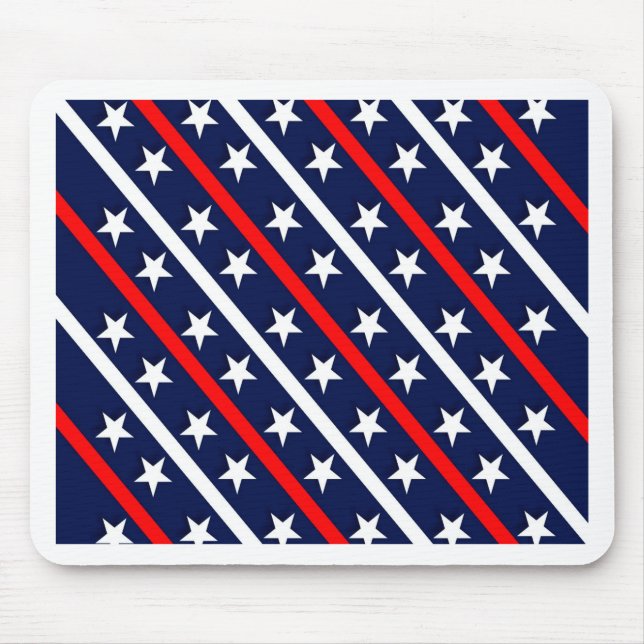 patriotische rote blaue Sterne Mousepad (Vorne)