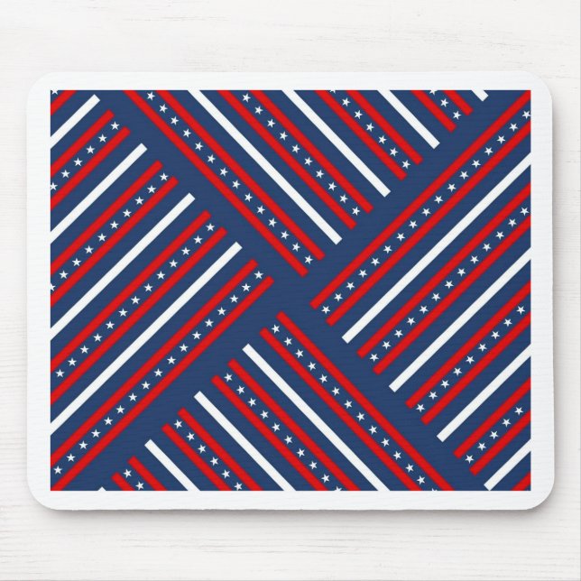 patriotische rote blaue Sterne Muster Mousepad (Vorne)