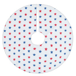 Patriotische rote blaue Sterne Muster Weihnachten Polyester Weihnachtsbaumdecke