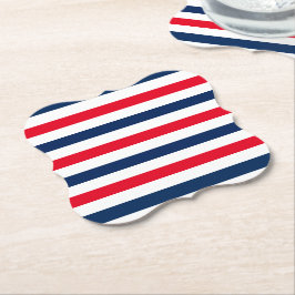 Patriotische rote blaue Streifen Muster modern Untersetzer