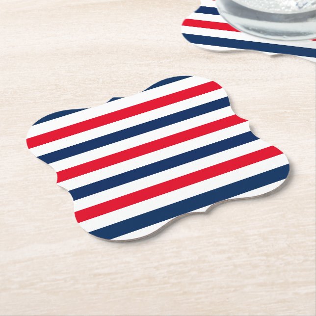 Patriotische rote blaue Streifen Muster modern Untersetzer (angewinkelt)