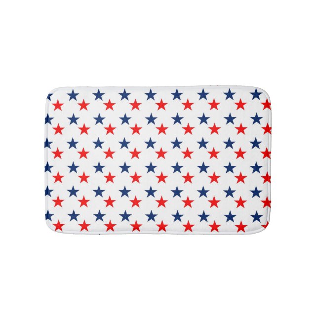 Patriotische rote und blaue Sterne Badematte (Vorderseite)