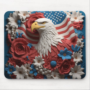PATRIOTISCHE ROTE WEISSE BLAUE AMERIKANISCHER BALD MOUSEPAD