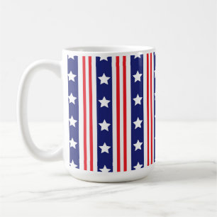 PATRIOTISCHE ROTE WEISSE BLAUE STARTEN UND STREIFE KAFFEETASSE