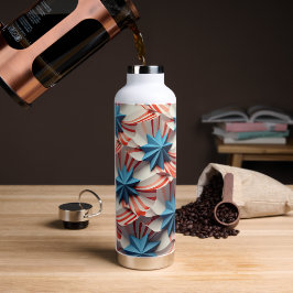 PATRIOTISCHE ROTE WEISSE BLAUE STERNE STREIFEN TRINKFLASCHE