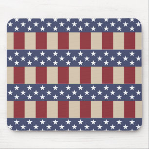PATRIOTISCHE ROTE WEISSE BLAUE TAN STARTEN STREIFE MOUSEPAD